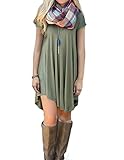 LILBETTER Women's Short Sleeve Casual Loose T-Shirt Dress