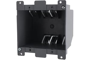 AIRTAK 2-Gang Old Work Electrical Outlet Box, Plastic Junction Box for Switches,25cu Inch Outlet Box,for Home Improvement, ETL Listed and Fire Rated for 2 Hours(1 Pack)