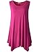 Lanmo Women Plus Size Solid Basic Flowy Tank Tops Summer Sleeveless Tunic (2X, Fushia)