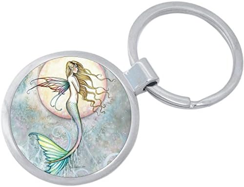 NewCharms Fairy Mermaid Moon Keychain Featuring Loop for Keys or Backpack