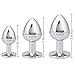 3 Pcs Anal Plug Training Sets Kit Beginner Starter Set, Luxury Jewelry Design Fetish Butt Plug Fantasy Sex S/M/L, Anal Sex Toy Metal-Plated Butt Anal Plugs for Sex Gamesthumb 4