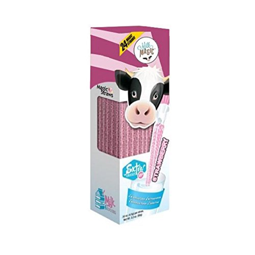 Milk Magic Milk Flavoring Magic Straws Assorted Flavors Strawberry 24