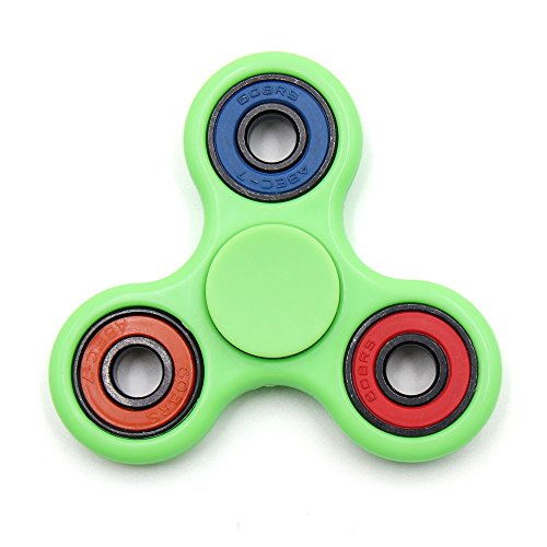 Yeahbeer Hand Spinner Toy Stress Reducer and Perfect For ADD, ADHD ,Finger Toy fidget work Ultra Fast Bearings (green colorful)