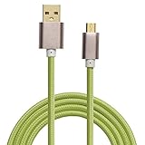 S-LegitÂ® [Green] High Speed Durable Nylon Braided Universal Micro USB Data Sync Charging Cable Cord For Samsung Galaxy Note 2 4 edge S2 S3 S4 S6 A3 A5 A7 Alpha Nokia Lumia 520 521 530 635 920 HTC One M7 M8 M9 MAX Lg Optimus G2 G3 L5 L7 L9 Google Nexus 4g 5 6 7 Xbox ZTE Huawei Motorola Moto G Droid Turbo Mini BLU Life Play Pure Advance 4.0 Studio X Energy 5.0 5.0ce 5.0c 5.5 6.0 7.0 Vivo Air Dash