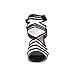 Wonvatu Women Sexy Peep Toe Pumps Zebra Dress Sandal Black and White Gladiator Shoes