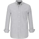 Oxford Shirts for Men Long Sleeve Mens Dress Shirts Casual Button Down Shirts with Front Pocket Amercian Regular Fit