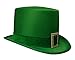 Nicky Bigs Novelties Green Top Hat with Gold Buckle - St. Patricks Day Accessories for Leprechaun Costume Party Wear - Ridler Cosplay, Shamrock Top Hat, Irish Holiday Festive Wear