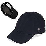 Black Baseball Bump Cap - Lightweight Safety Hard hat Head Protection Cap