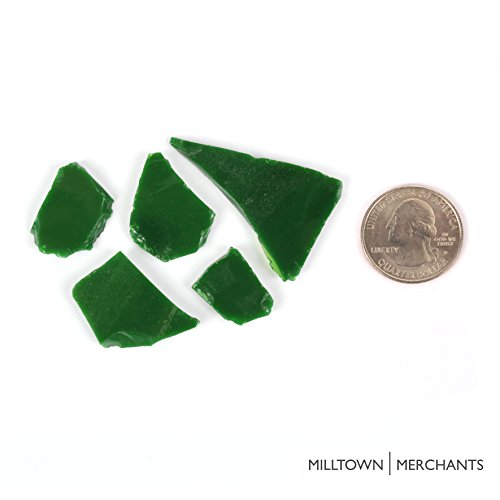 image for Milltown Merchants™ Dark Green Stained Glass Pieces 1 lb - Opaque St