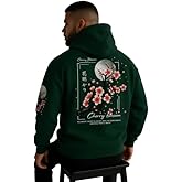 Elyora Mens Fleece Japanese Graphic Hoodies, Fashion Pullover Sweatshirt with Hood, Casual Long Sleeve Fall Winter Streetwear