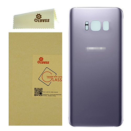 LUVSS New Back Glass Replacement for [Samsung Galaxy S8] G950 (All Carriers) Rear Cover Glass Panel Battery Door Housing [NOT for S8 Plus] (Grey)