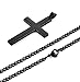 Jstyle Stainless Steel Chain Black Cross Necklace for Men Women, 22-24 Inch