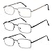 Success Eyewear Reading Glasses Set of 3 Metal Full Rim Glasses for reading for Men and Women - Set of Shiny Gold, Black, Brown 3