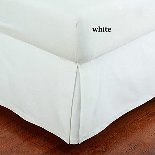 SRP Bedding Real 450 Thread Count Split Corner Bed Skirt / Dust Ruffle California King/ Cal King Size Solid White 18" inches Drop Egyptian Cotton Quality Wrinkle & Fade Resistant