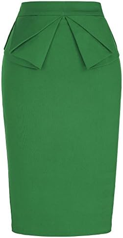 PrettyWorld Vintage Dress Women Casual Pencil Skirt Office Work Wear Knee KL-9 CL454,Cl454-green,3X