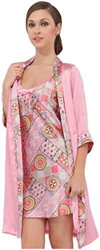 LANGBOHAI Sexy Two Piece Summer Nightgowns For Women 100% Silk