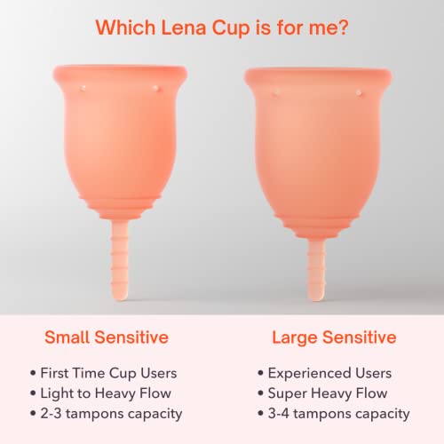 Lena Menstrual Cup Sensitive 12hr Period Silicone Soft Cup Tampon