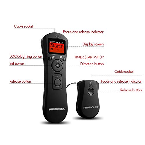 PHOTOOLEX Intervalometer 2.4G Wireless Remote Control LCD Timer Remote