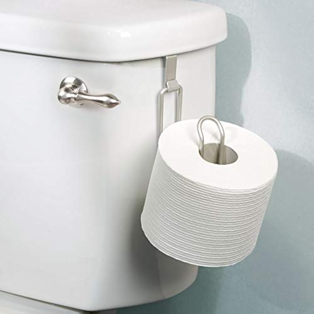 MDesign Metal Over The Tank Toilet Tissue Paper Roll Holder Dispenser