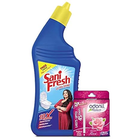 Sanifresh Ultrashine Toilet Cleaner, 1L (Free Odonil 50g)