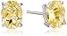 Amazon Collection Sterling Silver Oval Citrine Earrings