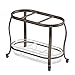 mDesign Decorative Makeup Brush Storage Organizer Tray Stand for Bathroom Vanity Counter Tops, Dressing Tables, Cosmetic Stations - 3 Sections with Removable Bottom Tray - 2 Pack - Bronze/Clear