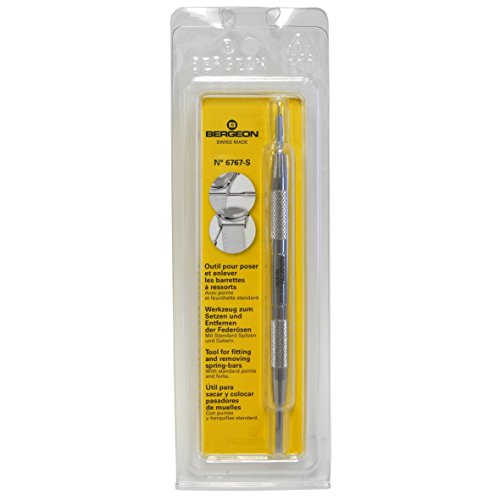 Bergeon 6767-S Watch Spring Bar Tool - Long Stainless Steel Handle with Replaceable Screw In Standard Tool End