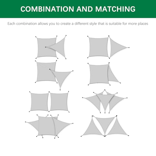 4 x 6 m Rectangular Sun Shade Sail, Premium 420D Oxford Fabric, UV Protection, Waterproof Tears, for Garden, Balcony and Terrace, Fixing Cables Included, Grey