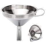 Joyfor Stainless Steel Funnel with Removable Detachable Strainer/Filter for Cooking,Flask Funnels for Essential Oils & Flask-Filling