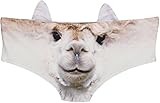 Ababalaya Womens' 3D Animal Print Cute Briefs with Ears, Alpaca,M