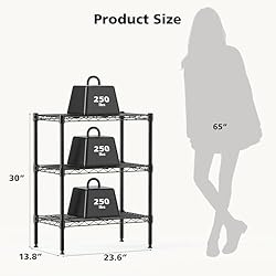 DUMOS 3 Tier Metal Wire Rack Shelf Heavy Duty