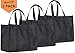 NZ home XL Reusable Grocery Shopping Bags, Heavy Duty Shopping Tote, Stands Upright, Foldable, Washable (Black 3 Pack)