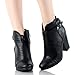 Breckelle's GAIL-22 Women's Belted Chunky Stacked Heel Ankle Booties, Black, 8