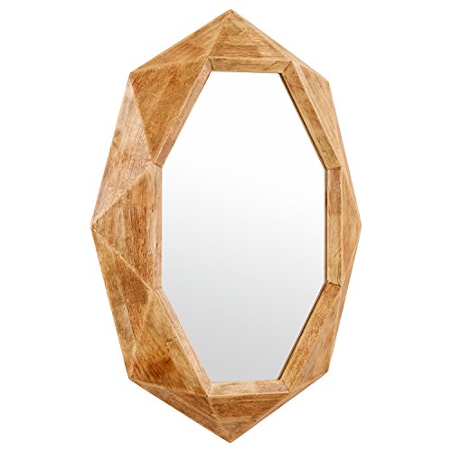 Amazon Brand Rivet Modern Octagon Wood Frame Hanging Wall Mirror, 30.