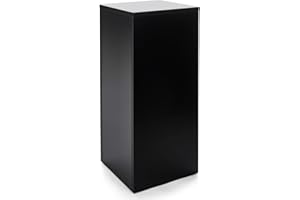 Displays2go 30" Tall Floor Standing Pedestal Stand with 12.5” Square Top, Black (WDCUBEBLK2)