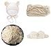 DALIYREPAL Liphontcta Jay-EE Newborn 4 Pcs Photography Props Set Baby Photo Prop Long Ripple Stretch Wrap, Headband, Ears Hat and Faux Fur Backdrop Blanket (Beige)
