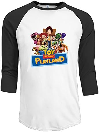 Zengshabi Men's Toy Story Film Logo 3/4 Sleeve Raglan T ShirtsBlack