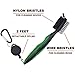 BettGolf Golf Club Brush and Groove Cleaner Brush Brushes in 7 for Golf Shoes/Golf Club/Golf/Golf Groove, 2 Ft Retractable Zip-line Aluminum Carabiner (Green)