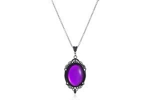 MIFYNN Gothic Stardust Crystal Cameo Necklace Red Purple Crystal Pendant Necklace Vintage Satan Demon Halloween Jewelry for Women