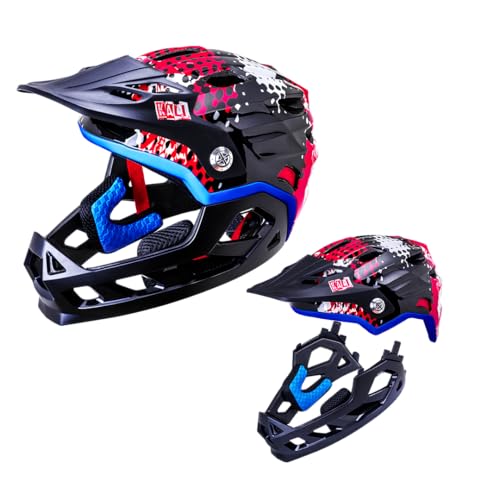 KALI PROTECTIVES Maya 3.0 LTD Kids Bike Helmet – Full Face Youth Helmet with Removable Chin Bar – MTB/BMX Helmet for Boys & Girls – Lightweight, Adjustable Fit, Multi-Sport Safety Gear