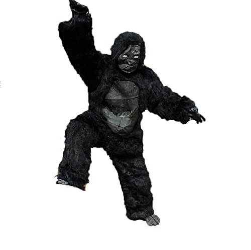 Halloween Long Hair Gorilla Costumes with Full Headgear Gloves and Podotheca