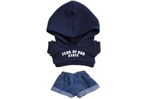 MINGSOLDIER 15cm-17cm Doll Clothes Suitable for 17cm 15cm labubu Dolls Accessories Sitting No Doll Only Clothes 1hoodie+1pant No Doll