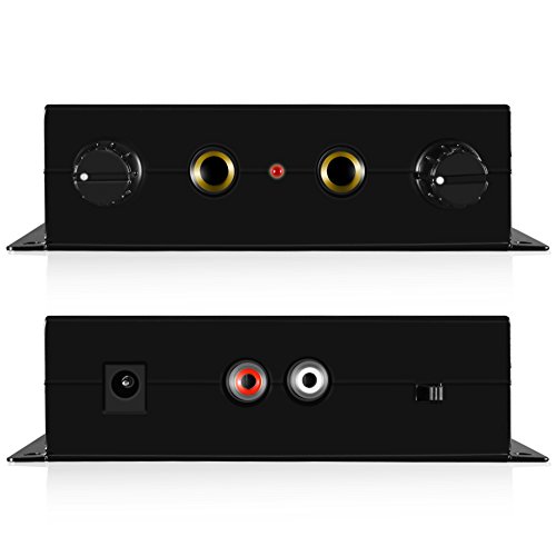 TNP 2 Channel Microphone Mini Audio Stereo Mixer - Dual 1/4" 6.35mm Mic Input Port to RCA Stereo Output Portable Compact Preamp for Streamer Podcaster DJ