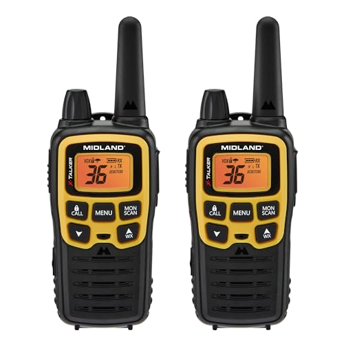 Midland T61VP3 X-Talker FRS Walkie Talkie, Black/Yellow, 2 Pack