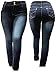 Jack David Women's Plus Size Stretch Black/Blue mid Rise Denim Jeans Pants Skinny Leg