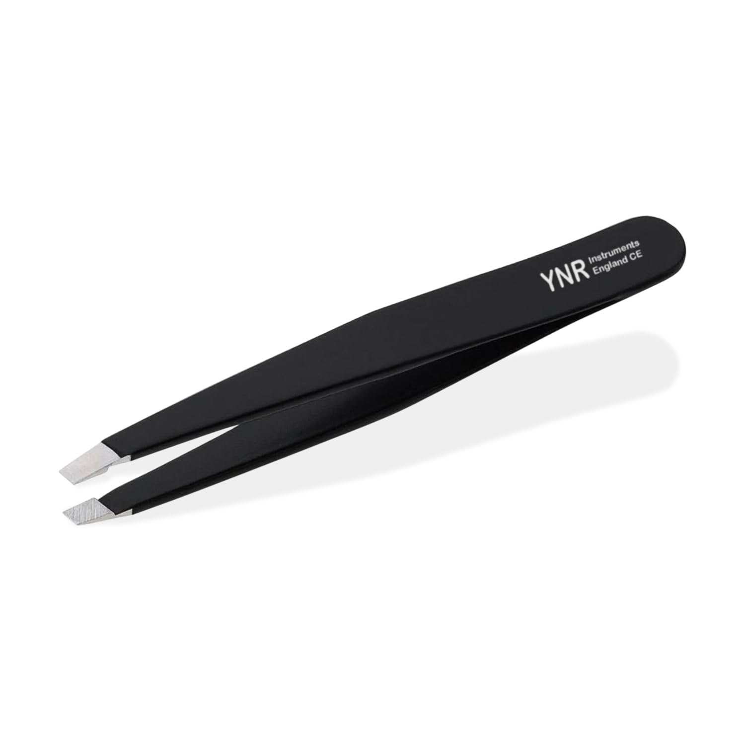 YNR Tweezers for Facial Hair Women – Stainless Steel Slanted Eyebrow Tweezer for Precision Hair Plucking, Chin, Ingrown Hair, Splinters & Tick Remover for Men & Women | (Black)