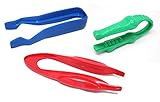 Curious Minds Busy Bags 3 CHUNKY Safety Plastic Tongs/Tweezers for Children - Fine Motor Tools, Occupational Therapy, Special Needs, Sensory Bin, Preschool Tools