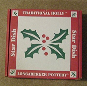 Click Here to See More Images LONGABERGER POTTERY TRADITIONAL HOLLY STAR DISH