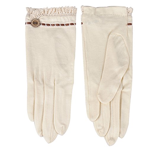 Kenmont Summer Outdoor Women Lady Uv Protection Driving Gloves 100% Cotton (Beige)