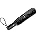 VATI Umbrella, Travel Umbrella Windproof with 210T Teflon Coating, Compact Folding Umbrellas with Ergonomic Handle, Auto Open/Close (Black) (Black)
